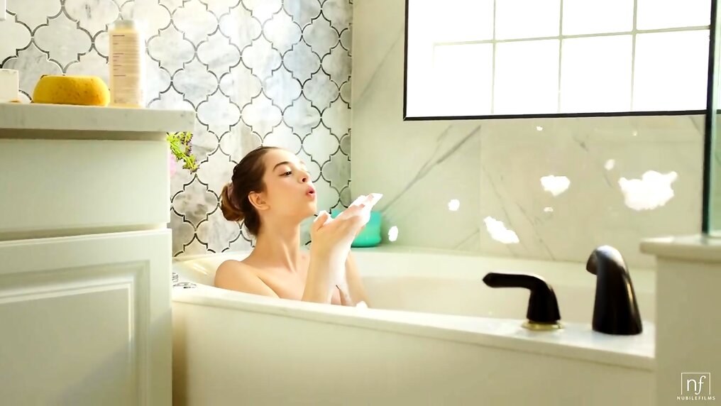 Petite Teen Gets Soapy and Naughty in a Romantic Bath Sex Adventure